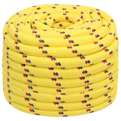 vidaXL Cuerda de barco polipropileno amarillo 20 mm 50 m