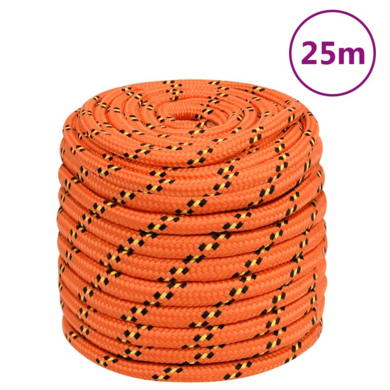 vidaXL Cuerda de barco polipropileno naranja 16 mm 25 m vidaXL Cuerda de barco polipropileno naranja 16 mm 25 m