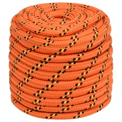 vidaXL Cuerda de barco polipropileno naranja 16 mm 25 m
