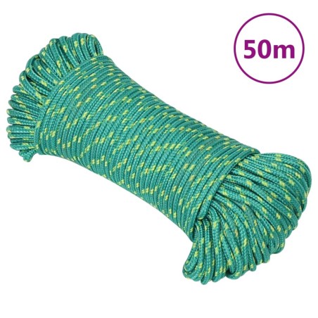 vidaXL Cuerda de barco polipropileno verde 4 mm 50 m