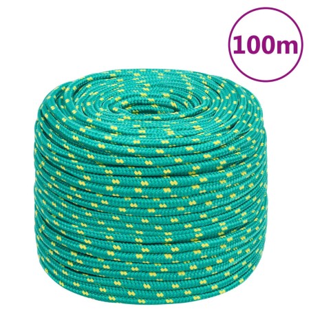vidaXL Cuerda de barco polipropileno verde 10 mm 100 m