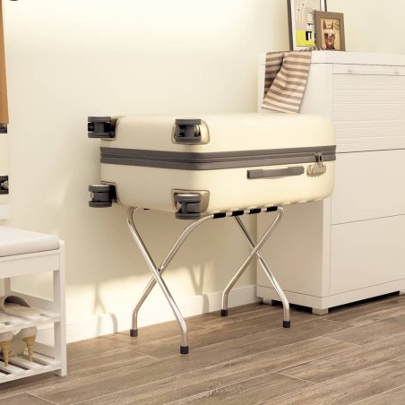 vidaXL Soporte para maletas negro y plateado 56x40x49 cm 