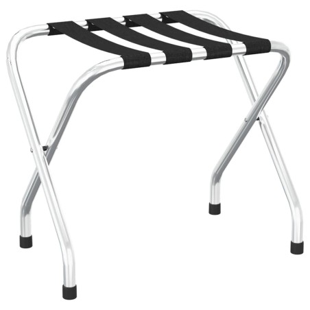 vidaXL Soporte para maletas negro y plateado 56x40x49 cm 