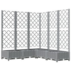 vidaXL Jardinera con enrejado PP gris claro 120x120x121,5 cm