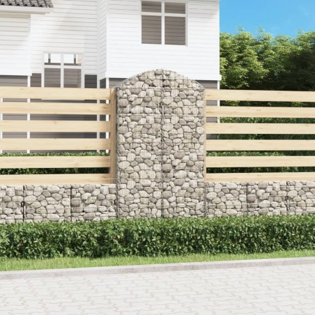 vidaXL Cesta gaviones forma arco hierro galvanizado 100x30x180/200 cm