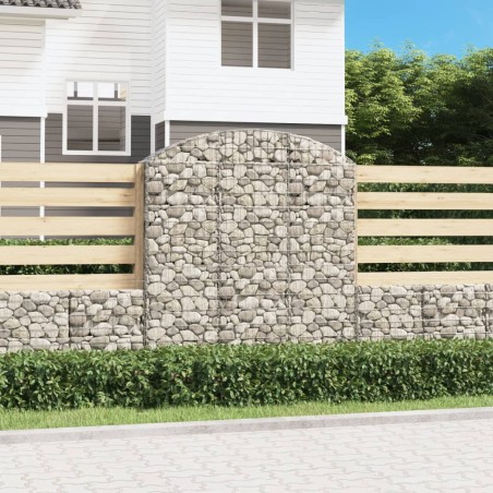 vidaXL Cesta gaviones forma arco hierro galvanizado 150x30x160/180 cm