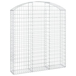 vidaXL Cesta gaviones forma arco hierro galvanizado 150x30x160/180 cm
