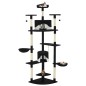 vidaXL Rascador para gatos con poste de sisal negro y blanco 203 cm