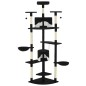 vidaXL Rascador para gatos con poste de sisal negro y blanco 203 cm
