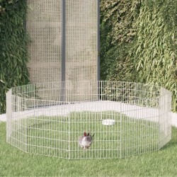 vidaXL Jaula para conejos 12 paneles hierro galvanizado 54x60 cm