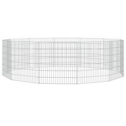 vidaXL Jaula para conejos 12 paneles hierro galvanizado 54x60 cm