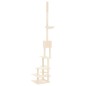 vidaXL Árbol rascador para gatos de suelo a techo crema 268,5-294,5 cm