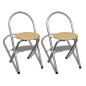 vidaXL Juego de muebles de barra de cocina plegable con 2 sillas vidaXL Juego de muebles de barra de cocina plegable con 2 sillas