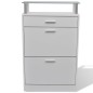 vidaXL Mueble zapatero con cajón y estante superior de vidrio blanco