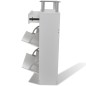 vidaXL Mueble zapatero con cajón y estante superior de vidrio blanco