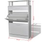 vidaXL Mueble zapatero con cajón y estante superior de vidrio blanco