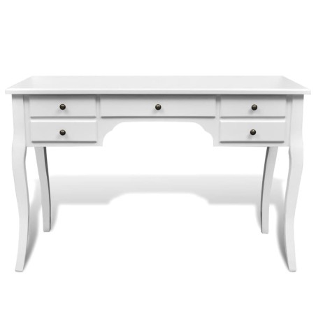 vidaXL Escritorio francés de madera con patas curvadas y 5 cajones