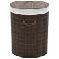 vidaXL Cesto de la ropa de bambú ovalado marrón oscuro vidaXL Cesto de la ropa de bambú ovalado marrón oscuro
