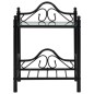 vidaXL Mesita de noche de acero y vidrio templado 45x30,5x60 cm negro vidaXL Mesita de noche de acero y vidrio templado 45x30,5x60 cm negro