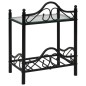 vidaXL Mesita de noche de acero y vidrio templado 45x30,5x60 cm negro vidaXL Mesita de noche de acero y vidrio templado 45x30,5x60 cm negro
