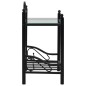 vidaXL Mesita de noche de acero y vidrio templado 45x30,5x60 cm negro vidaXL Mesita de noche de acero y vidrio templado 45x30,5x60 cm negro