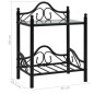 vidaXL Mesita de noche de acero y vidrio templado 45x30,5x60 cm negro vidaXL Mesita de noche de acero y vidrio templado 45x30,5x60 cm negro