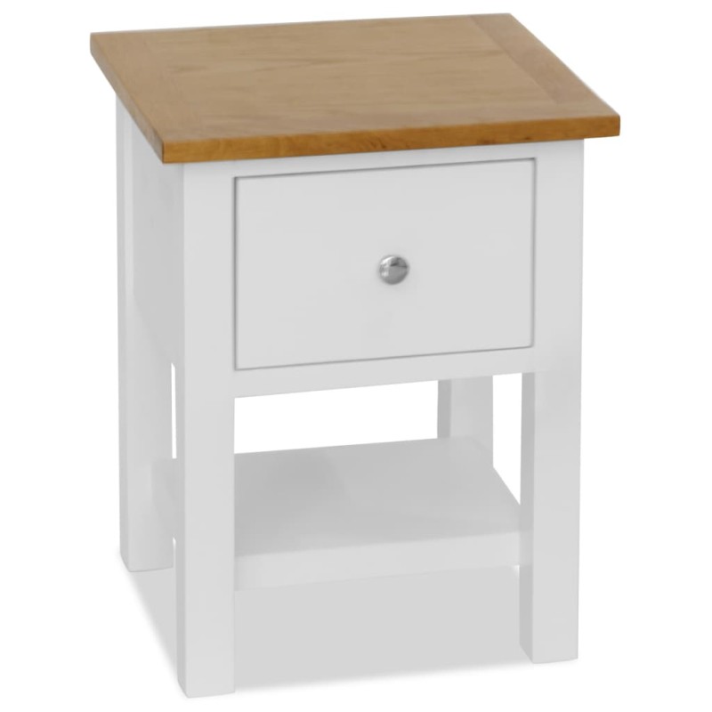 vidaXL Mesita de noche de madera de roble maciza 36x30x47 cm 