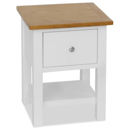 vidaXL Mesita de noche de madera de roble maciza 36x30x47 cm 