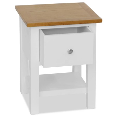 vidaXL Mesita de noche de madera de roble maciza 36x30x47 cm 