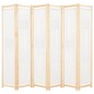 vidaXL Biombo divisor de 6 paneles de tela color crema 240x170x4 cm vidaXL Biombo divisor de 6 paneles de tela color crema 240x170x4 cm