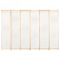 vidaXL Biombo divisor de 6 paneles de tela color crema 240x170x4 cm vidaXL Biombo divisor de 6 paneles de tela color crema 240x170x4 cm