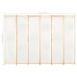 vidaXL Biombo divisor de 6 paneles de tela color crema 240x170x4 cm vidaXL Biombo divisor de 6 paneles de tela color crema 240x170x4 cm