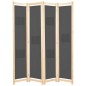 vidaXL Biombo divisor de 4 paneles de tela gris 160x170x4 cm vidaXL Biombo divisor de 4 paneles de tela gris 160x170x4 cm