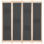 vidaXL Biombo divisor de 4 paneles de tela gris 160x170x4 cm vidaXL Biombo divisor de 4 paneles de tela gris 160x170x4 cm
