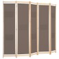 vidaXL Biombo divisor de 5 paneles de tela marrón 200x170x4 cm vidaXL Biombo divisor de 5 paneles de tela marrón 200x170x4 cm