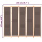 vidaXL Biombo divisor de 5 paneles de tela marrón 200x170x4 cm vidaXL Biombo divisor de 5 paneles de tela marrón 200x170x4 cm