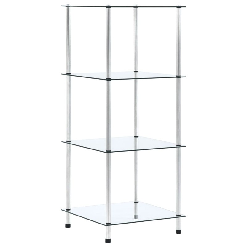 vidaXL Estantería 4 niveles cristal templado transparente 40x40x100 cm vidaXL Estantería 4 niveles cristal templado transparente 40x40x100 cm