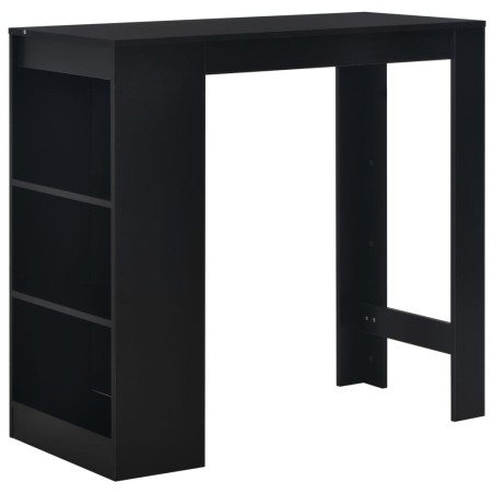 vidaXL Mesa alta de cocina con estantería negra 110x50x103 cm