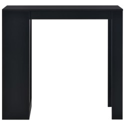 vidaXL Mesa alta de cocina con estantería negra 110x50x103 cm