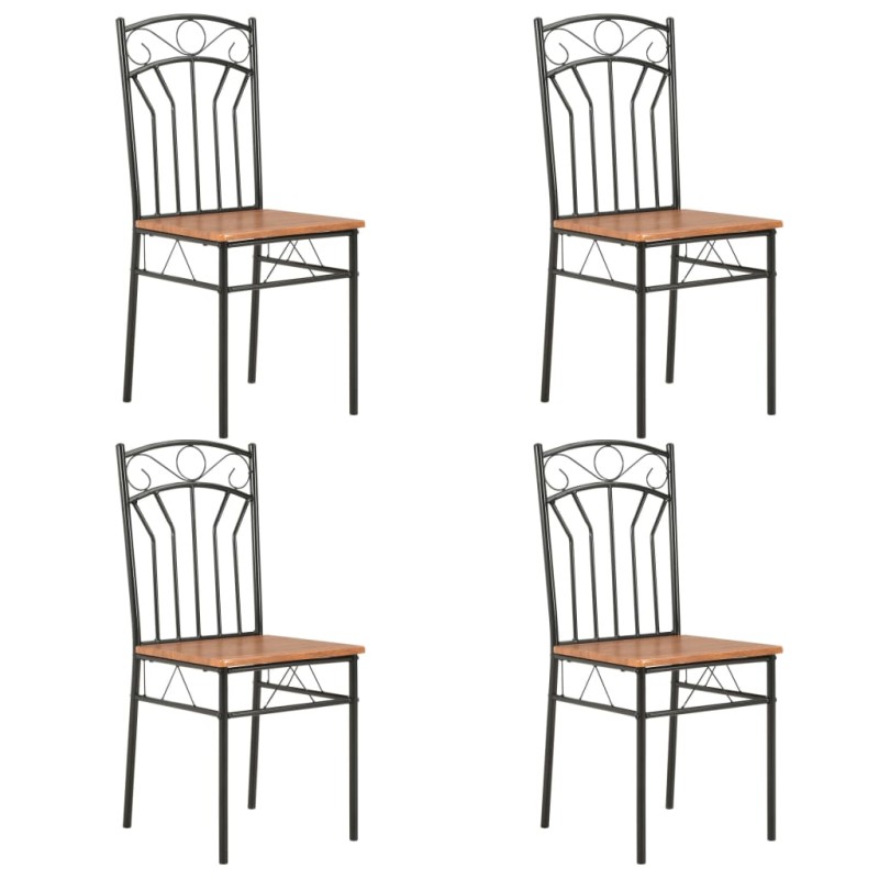 vidaXL Sillas de comedor 4 unidades MDF marrón vidaXL Sillas de comedor 4 unidades MDF marrón