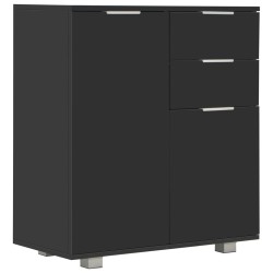 vidaXL Aparador de aglomerado negro brillante 71x35x80 cm
