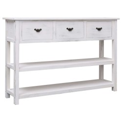 vidaXL Aparador de madera blanco envejecido 115x30x76 cm