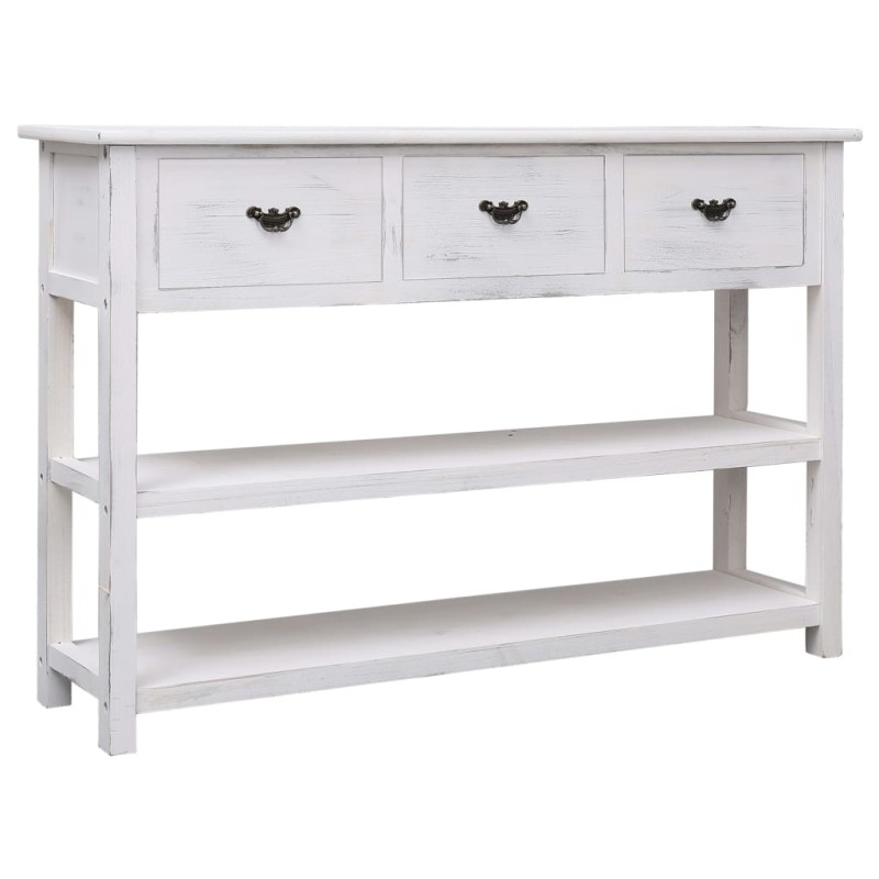 vidaXL Aparador de madera blanco envejecido 115x30x76 cm vidaXL Aparador de madera blanco envejecido 115x30x76 cm