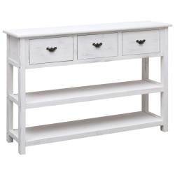 vidaXL Aparador de madera blanco envejecido 115x30x76 cm