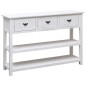 vidaXL Aparador de madera blanco envejecido 115x30x76 cm vidaXL Aparador de madera blanco envejecido 115x30x76 cm
