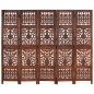 vidaXL Biombo 5 paneles tallado a mano madera mango marrón 200x165 cm vidaXL Biombo 5 paneles tallado a mano madera mango marrón 200x165 cm
