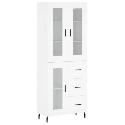 vidaXL Aparador alto madera contrachapada blanco 69,5x34x180 cm