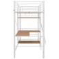 vidaXL Estructura de litera con mesa de metal blanco 90x200 cm