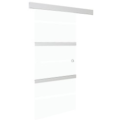 vidaXL Puerta corredera con topes suaves vidrio ESG aluminio 90x205 cm