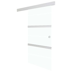 vidaXL Puerta corredera con tope suave vidrio ESG y aluminio 76x205 cm